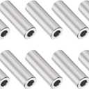uxcell 10Pcs Aluminum Spacer 1/2" OD x 1/4" ID x 1-3/8" Length Screw Standoff Bushing Plain Finish Unthreaded Round Metal Spacer for 1/4" ID Screws Bolts and Rods, Silver
