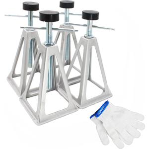 X-Haibei RV Stabilizers Jacks for Trailer Camper 4 Pack Aluminum Stack Jack Stands 6000 Pounds Supports with Cushion Rubbers Adjustable from 11" to 17"