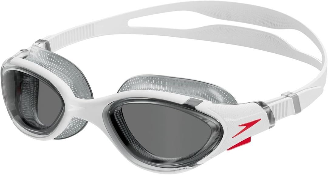 Speedo Unisex-Adult Swim Goggle Biofuse 2.0 (One Size, White/Red/Light Smoke)