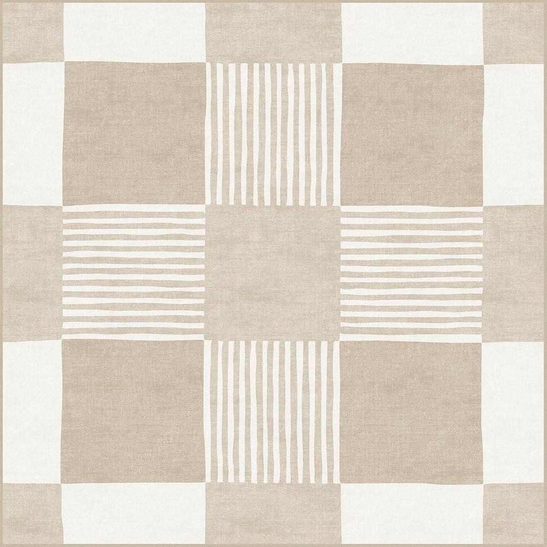 FloorPops Richmond Peel and Stick Floor Tiles, Beige, Water Resistant, 12 in x 12 in, Pack of 10