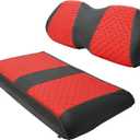 XUANYUDG0769 Golf Cart Seat Covers for Club Car Precedent Onward Tempo OEM Ordinary Seat Cushion Front Sets, Vinyl Leather Made Adjustable Straps and Retractable Buckle/No Stapler Required