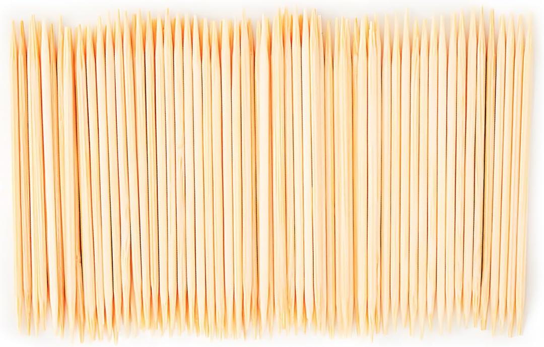 HOPELF Bamboo Toothpicks for Teeth Cleaning, Appetizer, Olive, Barbecue, Fruit, Double-Points Wooden Toothpick.600 Count