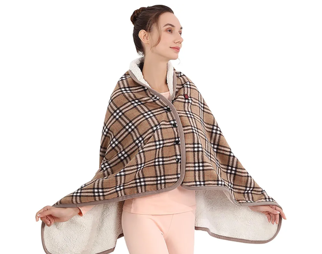 USB Heated Blanket,55 * 31.5inch Cordless Portable Electric Blanket Throw Wearable Heated Shawl,Cozy Soft Heating Blanket with 3 Heating Levels & Timing Function,Warming Wrap for Home Office