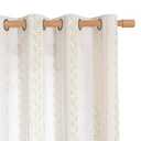 BGment Boho Curtains Leaf Floral Print Cottage Core Botanical Curtains for Bedroom Light Filtering Curtain 63 Inch Long for Farmhouse Rustic, Each 52 Inch Wide, 2 Panels Set, Sand