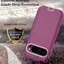 Qinmay Phone Case for Google Pixel 10 Pro XL Case with HD Screen Protector, Heavy Duty Shockproof & Dropproof 3-Layer Cover Phone Case (WineRedPink, for Pixel 10 Pro XL)