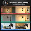 OPAXIS Motion Sensor Outdoor Wal Light with GFCI Outlet, 2-Pack Black Exterior Lighting Fixtures with Outlet, Waterproof Outdoor Lanterns for Porch with Seed Glass, E26 Exterior Garage Sconce Lights