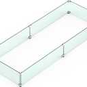 Skyflame Fire Pit Wind Guard, 53.5" x 19.5" x 6" Clear Tempered Glass Flame Guard Set with Hard Aluminum Corner Brackets and Rubber Feet, Fits for 48-inch Rectangular Fire Pit Burner Pan