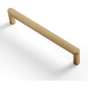 Goo-Ki 6 Pack 5 Inch Champagne Bronze Cabinet Pull Handle  Decorative Grooved Texture & Non-Slip Grip for Farmhouse/Industrial Cabinetry (5" Center to Center)