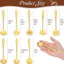 Eboot 40 Pcs Gold Flower Teaspoon Stainless Steel Tea Party Spoons Mini Cute Teaspoon Stirring Coffee Sugar Drink Demitasse Espresso Spoons for Bridal Shower Wedding Party Favors Decorations