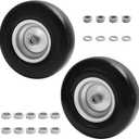 (2 Pack) 13x5.00-6 Flat Free Tire and Wheel,Front Zero-Turn Smooth Tire with 3/4" & 5/8" Precision bearings,3.25"- 5.9" Center Hub Replacement for Riding Lawn Mower,Zero-Turn Mowers