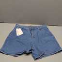 roswear Women’s Wide Leg Denim High Waisted Stretchy Loose Jean Shorts Blue, Large