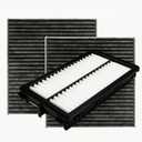Engine Cabin Air Filters kit for Kia Carnival 2026 2025 2024 2023 2022 (Except Hybrid) (Cabin Filters Located Rear under the Hood & Glove Box)