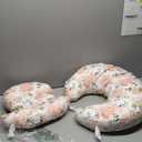 Little Grape Land Nursing Pillow, Breastfeeding Pillow with Removable Cover with Breathable Filling, Feeding Support Pillow for 0-16 Months, Multifunctional Support Cushion for Travel, Rose Floral (Original Model)