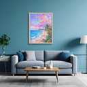 Beach Picture Wall Art for Home Decor Bay Coastal View Poster Summer Wall Decor Beach Oil Painting Canvas Prints for Living Room Bedroom Bathroom Decorations 16 24 in (Unframed)