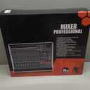 12 Channel Audio Mixer Professional Sound Mixing Board with 99 DSP Effects, 7-band EQ Digital DJ Mixer Console w/USB Bluetooth MP3 for Recording, Independent 48V Power & Mute Button