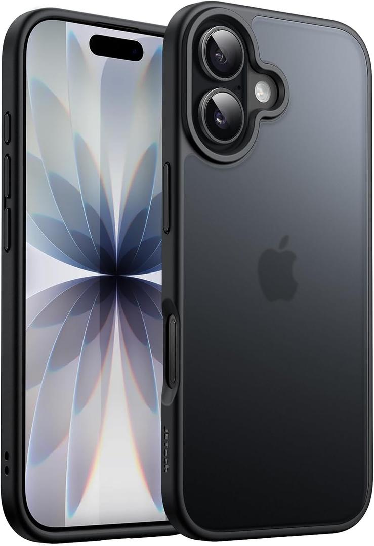 JETech Matte Case for iPhone 17 6.3-Inch, Shockproof Military Grade Drop Protection, Frosted Translucent Back Minimalist Phone Cover, Anti-Fingerprint (Black)