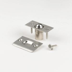 2 x Closet Door Ball Catch Hardware, Brass Catch Adjustable Copper Solid Cast & Spring for French Doors, Black 2 Pack (Silver Tone)