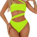 Lilosy Sexy Cutout Tube High Waist Bandeau Bathing One Piecce Swimsuit
 (XX-Small)