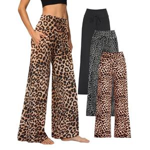 Showitty 3 Pack Women's Wide Leg Pants with Pockets, Casual Loose Pajama Palazzo Trousers Sweatpants for Yoga Lounge, 2XL