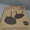 Small Oval Coffee Tables Set,Acacia Wood Tabletop Nesting Tables25.6"x17.7"+17.7"x13.4" for Living Room Small Spaces Office,Easy Assembly Minimalist Walnut Mid Century Modern Coffee Table