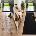 Ottomanson Hallway Runner Rug 2' x 6' Durable Non-Slip Mat with Scraper Pile for Indoor & Outdoor Use - Ideal for Kitchen, Entryway, Patio & Garage - High-Traffic Carpet, Black