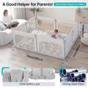 Dora dotey Light Grey Playpen for Babies and Toddlers, Foldable & Adjustable, 71x59x27 inches
