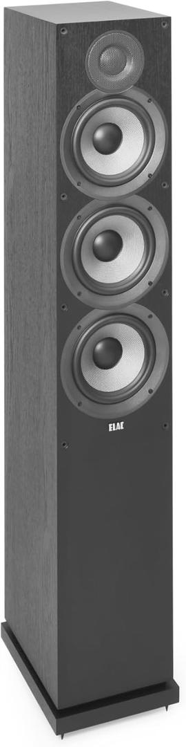 ELAC Debut 2.0 F6.2 Floorstanding Speaker, Black (Each) - 1 Cloth Dome Tweeter & Triple 6.5 Aramid Fiber Woofers - 3-Way Bass Reflex - Up to 35,000 Hz Response