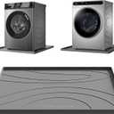 Washing Machine Drain Pan Silicone mat  26.5x26.5 Inch Non-Slip Waterproof Washer Drip Tray, Anti-Vibration Soft Mat for Under Dryer or Washer, Floor Leak Protector for Laundry Room