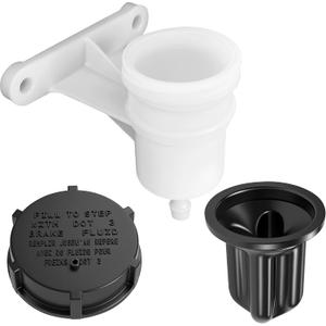 Clutch Hydraulic Fluid Reservoir Cap & Diaphragm & Reservoir- Compatible with Ford F150/Ranger (F2TZ7K505A) - Direct Replacement Black Manual Transmission Cap