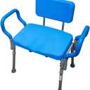 Platinum Health Comfortable Deluxe Padded Shower and Bath Chair with Armrests, for Elderly and Seniors, Extra Large, 600lb High Capacity, Institutional Quality, Blue