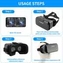 VR Headset for Phone, 100° Wide Angle VR Headset Glasses - Adjustable Pupil Distance, Lightweight Design for 4.0-6.0 inch Phones, Immersive 3D Movies & Games