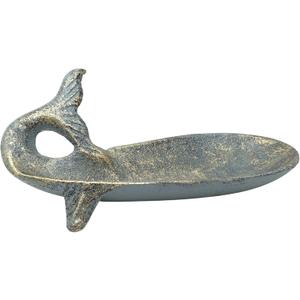 Whale Jewelry Tray Cast Iron Copper Green with Gold-Touched Nautical Trinket Holder for Rings, Earrings, Necklaces, Coins & Keys Decorative Beach-Themed Dish for Home or Office