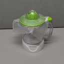 Proctor Silex Electric Citrus Juicer Machine, Large 34 oz. Pitcher, Pressure Activated, 2 Reamers for Big and Small Fruit, Pulp Control, for Orange, Lemon, Grapefruit Juice, White & Green