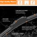 HULADAED Windshield Wiper Blades Replacement for Ford Expedition 2008 Explorer 2002-2004,OEM Quality All-Season Streak-Free Quiet Wipers Tailored for Ford Drivers-22"+22"+16"(Set of 3)