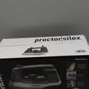 Proctor Silex Steam Iron for Clothes with Durable Stainless Steel Soleplate, 1500 Watts, 8 Retractable Cord, 3-Way Auto Shutoff, Anti-Drip, Gray and Black (14250)