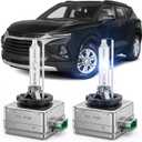 D3S HID Headlight Bulb for 2017-2021 Chevrolet Bolt EV & 2018-2022 Traverse Blazer & 2015-2020 Tahoe Suburban HD SSV PPV LS LT, 6000K Cool White, Replace OEM 4300K 35W D3S Xenon, Pack of 2