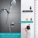 GwernKB Handheld Shower Head with on off Switch&Built-in Power Spray,7-Setting High Pressure Spray Shower Wand with 79in Long Hose&Bracket and Extra Adhesive Shower Holder for Lower Mount,Chrome