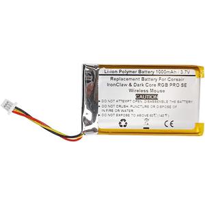 1000mAh 3.7V Replacement Battery for Corsair IronClaw & Dark Core RGB PRO SE Wireless Mouse, CP-DCRP