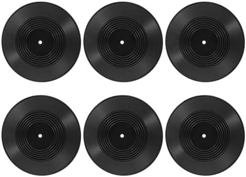 12 Inch Blank Vinyl Records Decor, 6PCS Fake Records Vintage Decorations Faux Vinyl Record Wall Display Retro Vinyl Records for Music Party Studio Home Room Wall Decor DIY Project
