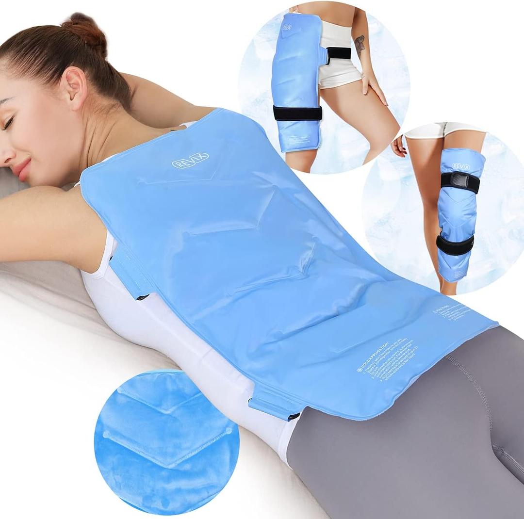 REVIX XXL Full Back Ice Pack Wrap, Reusable Gel Cold Compress for Upper and Lower Back, Long-Lasting Flexible Ice Pack for Muscle Fatigue, Soreness, and Post-Workout Recovery (2X-Large)