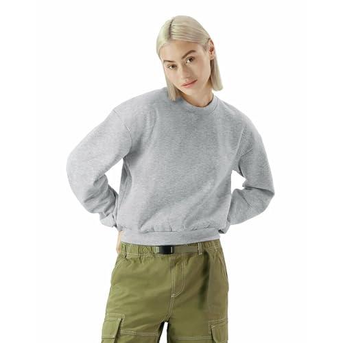 American Apparel Women's Reflex Fleece Crewneck Sweatshirt, GRF494AA, Heather Grey, Large