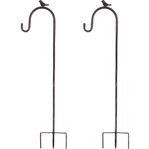 COOZZYHOUR 39inch Shepherd Hooks for Outdoor,Set of 2,Metal Bird Shepherd Hooks for Hanging Solar Lights, Bird Feeders, Flower Basket, Christmas Lights, Lanterns, Garden Stakes and Wedding