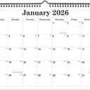 Calendar 2026 - Calendar 2026-2027 from January 2026 to June 2027, Spiral Binding Hanging Wall Calendar 2026 for Home/Office, 8.5" x 11", Black