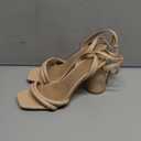 Women's Block High Heels Square Toe Heeled Sandals Ankle Strap Shoes
 Size 7