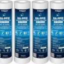 Ronaqua 50 Micron Sediment Water Filter Cartridge 10"x2.5", NSF Certified, 4-Layer Filtration for any 10-inch RO Units & Whole House Systems, Compatible with Culligan P5, AP110, WHKF-GD05, 4 Pack