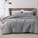 Bedsure Oversized King Comforter Set - Dark Grey Soft Bedding for All Seasons, Cationic Dyed Bed Set, 3 Pieces, 1 Oversized King Size Comforter (120"x98") and 2 Pillow Shams (20"x36"+2")