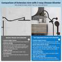 Hibbent All Metal CUPC Certified Shower Head, 10'' High Pressure Rainfall Shower Head, Handheld Showerhead Combo, 12'' Adjustable Extension Arm, 10 Sprays, 71'' Hose, Shower Holder, Oil Rubbed Bronze