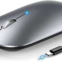 TECKNET Bluetooth Mouse for MacBook, [ USB + BT5.0 + BT3.0 ] Rechargeable Wireless Mouse, Silent Click, 4-Level DPI, Portable Computer Mice for MacBook/MacBook Air/Pro/iPad/Laptop/Android/Windows