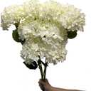 WISTART 8pcs White Hydrangea Artificial Flowers 27.57" Large Realistic Single Long Stem Faux Silk Hydrangea Bouquets Flowers Arrangements Home Office Decor Wedding Centerpieces DIY