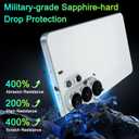4 x TZGZT Camera Lens Protector for Samsung Galaxy S26 Ultra, One-piece Metal Manufacturing, Unbreakable Shatterproof, Screen Protector Tempered Glass Cover Accessories, Case Friendly-Blue